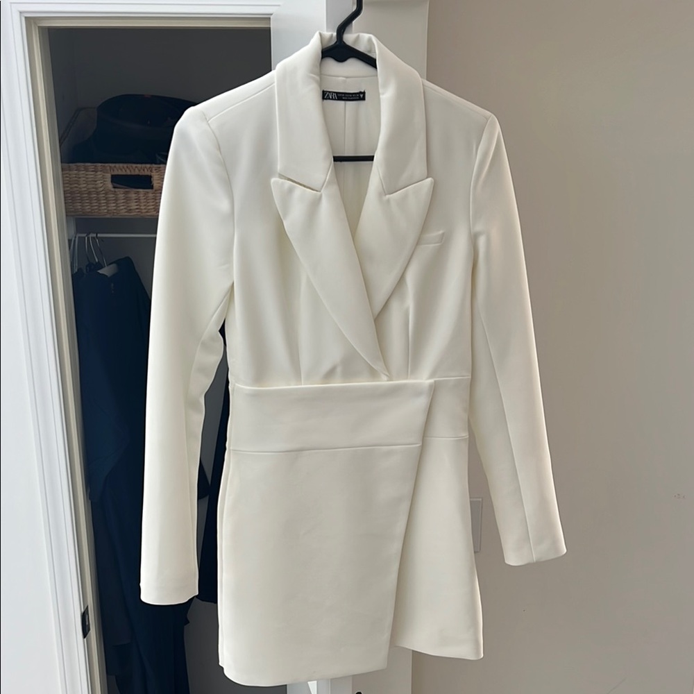Zara White Blazer Dress